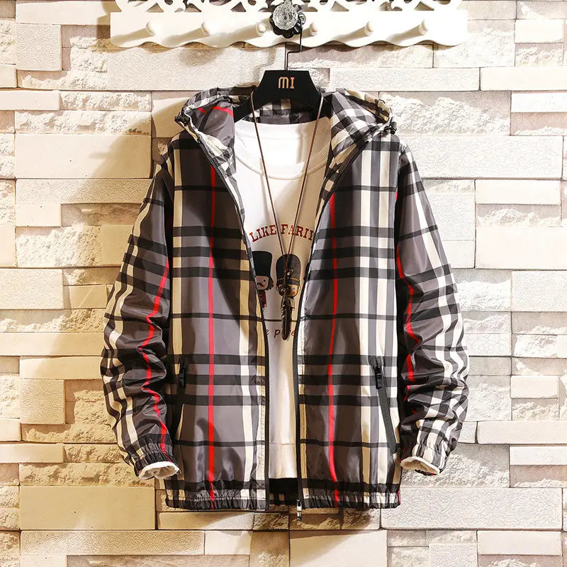 Men's Plaid Hooded Jacket - Slim Fit, 3 Colours, M to 5XL