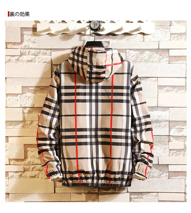 Men's Plaid Hooded Jacket - Slim Fit, 3 Colours, M to 5XL