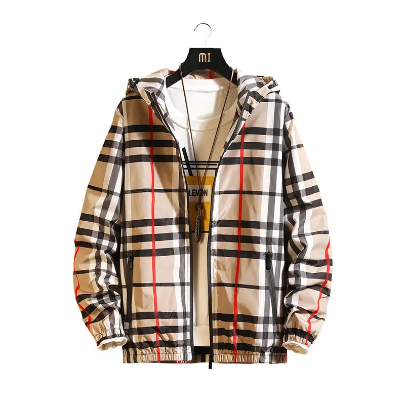 Men's Plaid Hooded Jacket - Slim Fit, 3 Colours, M to 5XL