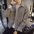 Men's Korean Style Slim Jacket - Grey, Brown, Khaki, M to 2XL