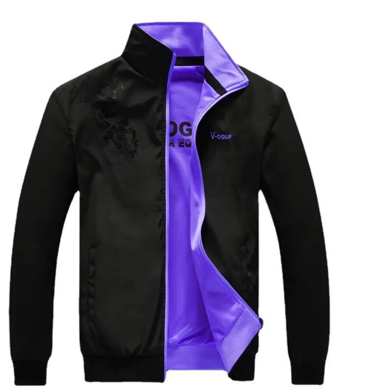Men's Stand Collar Double-Sided Jacket - 4 Colours, L to 5XL