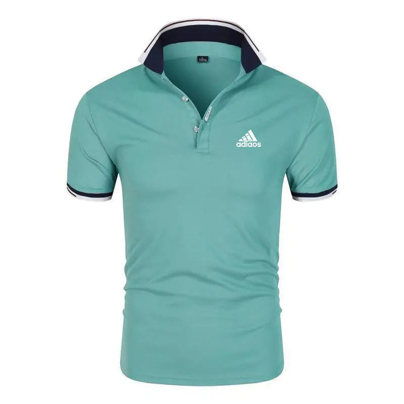 Men's Slim Fit Polo Shirt - White with Navy Trim - view 5