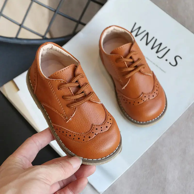 Kids Leather Shoes - White Classic Lace-Up, Ages 3-10 - view 3