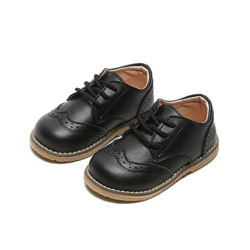 Kids Leather Shoes - White Classic Lace-Up, Ages 3-10 - view 5