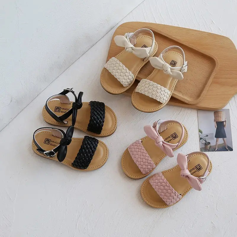 Girls Princess Bow Sandals - Summer Wear