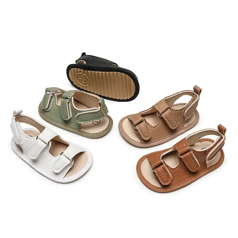 Toddler Sandals - White, Non-Slip Rubber Sole