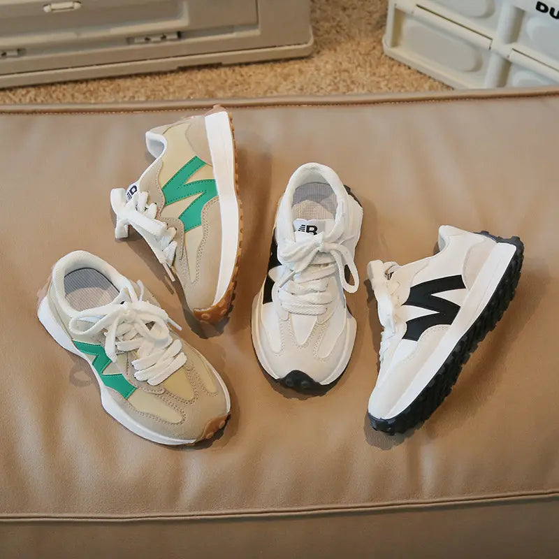 Kids Lace-Up Sneakers - White, School & Play - view 2