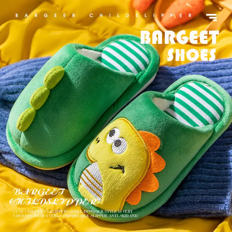 Kids Dinosaur Cotton Slippers - Warm Winter Wear - view 2
