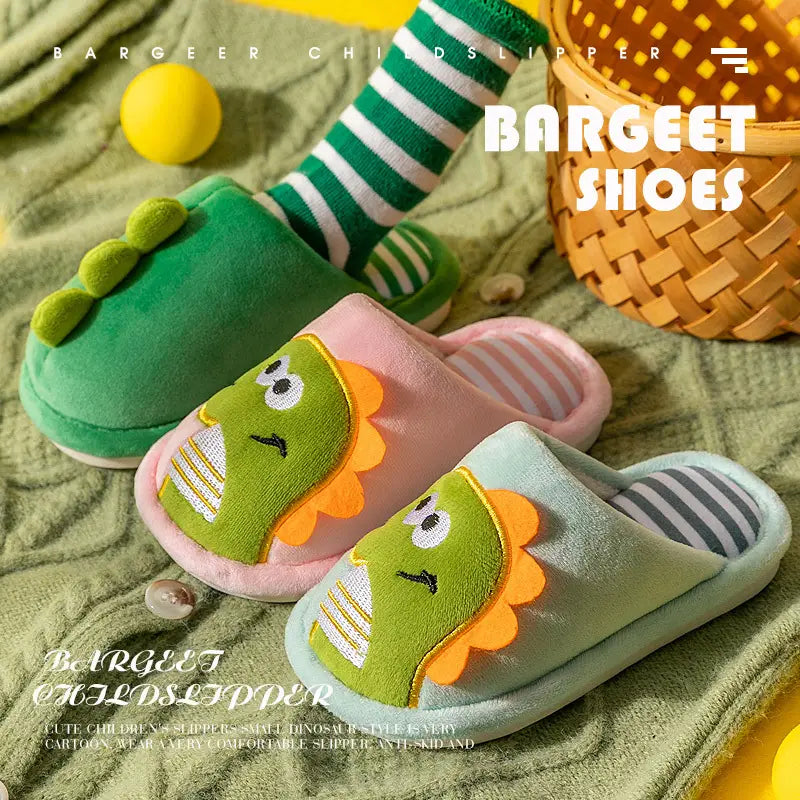 Kids Dinosaur Cotton Slippers - Warm Winter Wear - view 4