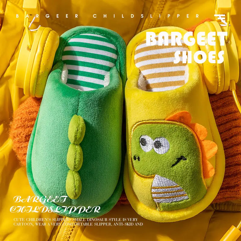 Kids Winter Cotton Slippers - Non-Slip, Boys & Girls