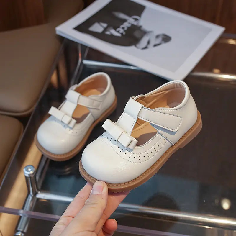 Kids Mary Jane Bow Shoes - Black, White or Brown - view 3