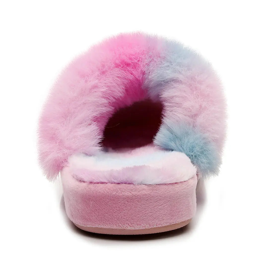 Girls Fairy Slippers - Pink & Blue Cotton Home Wear - view 4