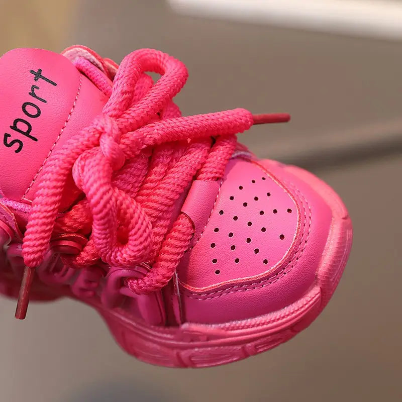 Kids Running Shoes - Rose Red, Lace-Up Comfort - view 4