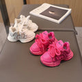 Kids Chunky Sneakers - Pink & White, Rubber Sole