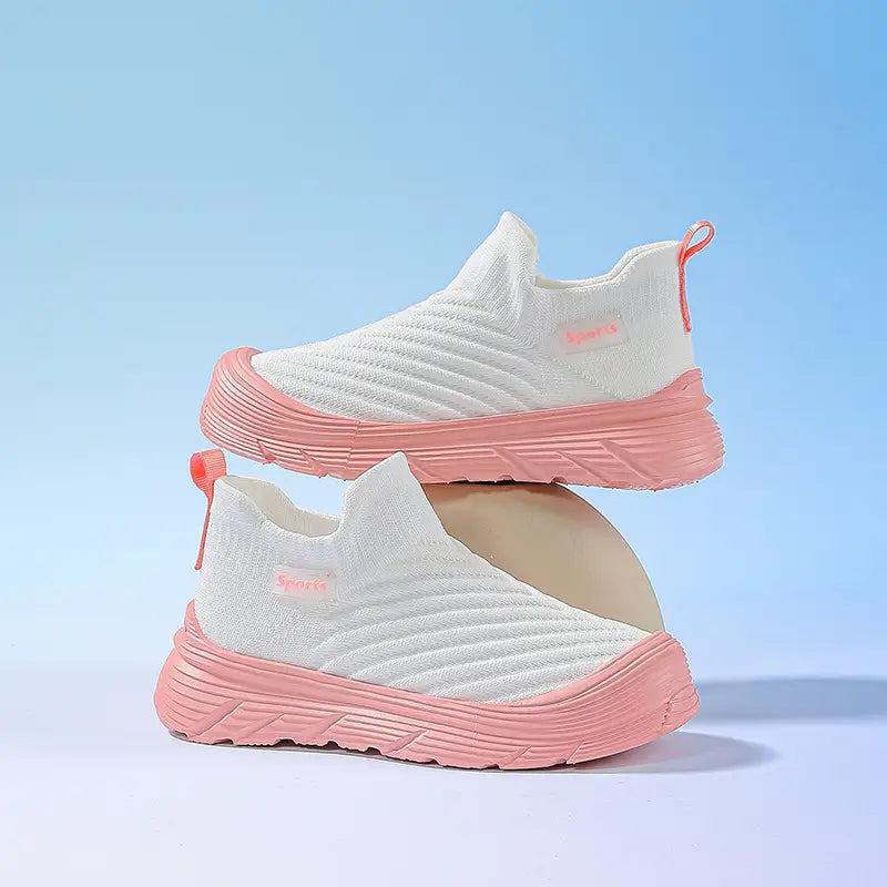 Kids Sports Shoes - Black, Pink & White, Breathable - view 2