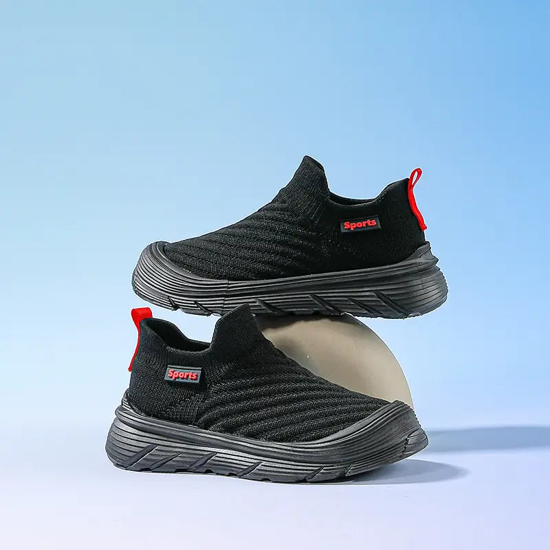 Kids Sports Shoes - Black, Pink & White, Breathable - view 3