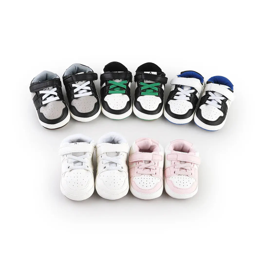 Baby Slippers - White, Pink or Black, Velcro Strap - view 3