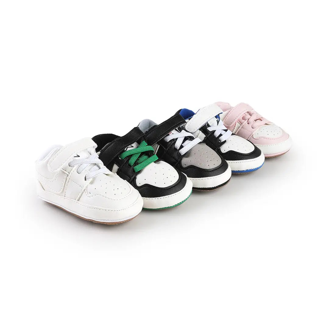 Baby Slippers - White, Pink or Black, Velcro Strap - view 4