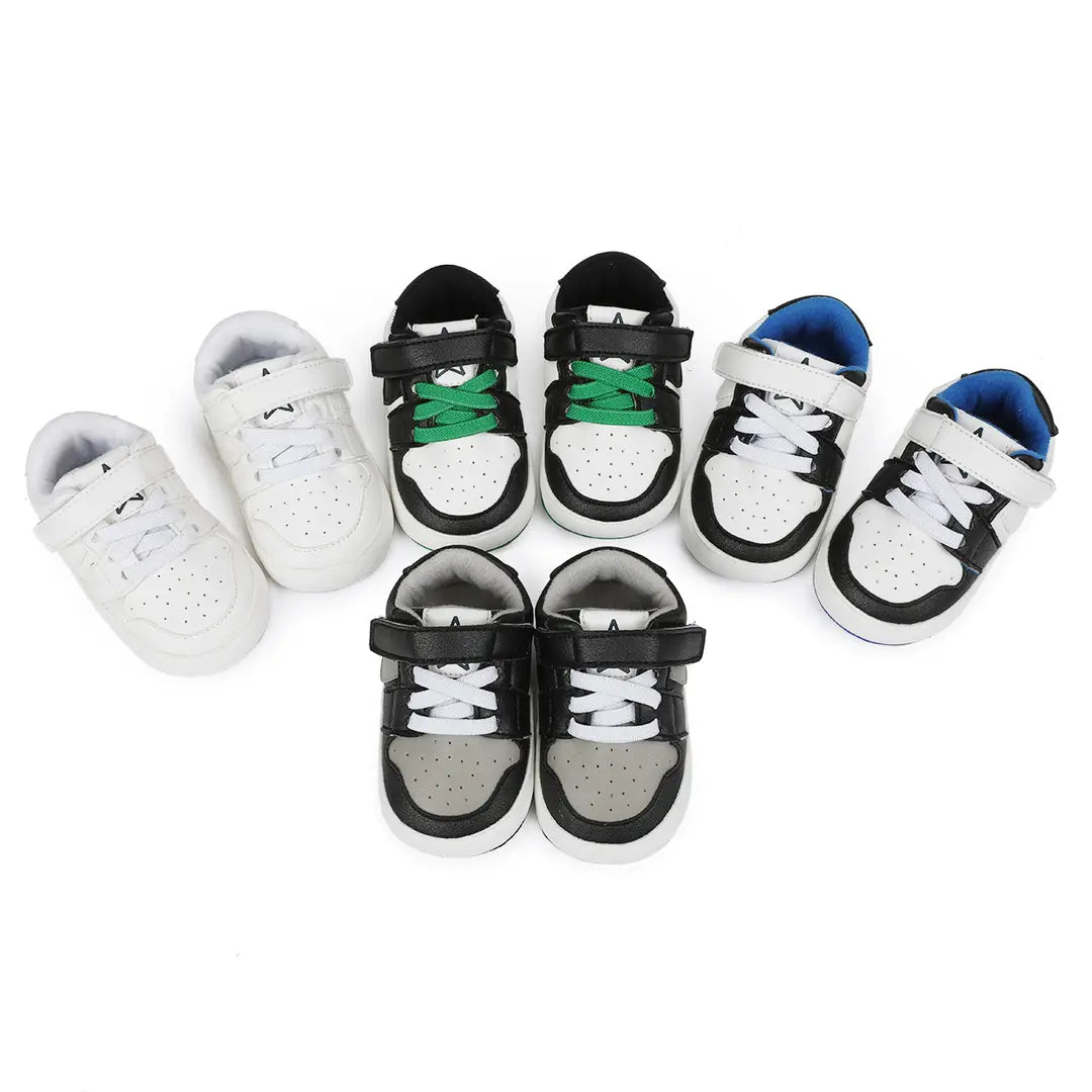 Baby Slippers - White, Pink or Black, Velcro Strap - view 5