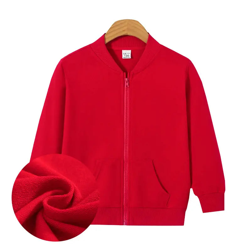 Kids Baseball Cut Zip Hoodie Jacket - 4 Colours, 150-170cm