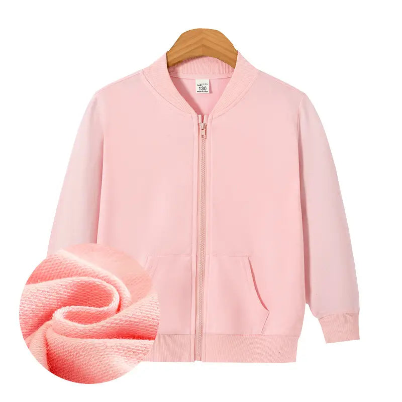 Kids Baseball Cut Zip Hoodie Jacket - 4 Colours, 150-170cm