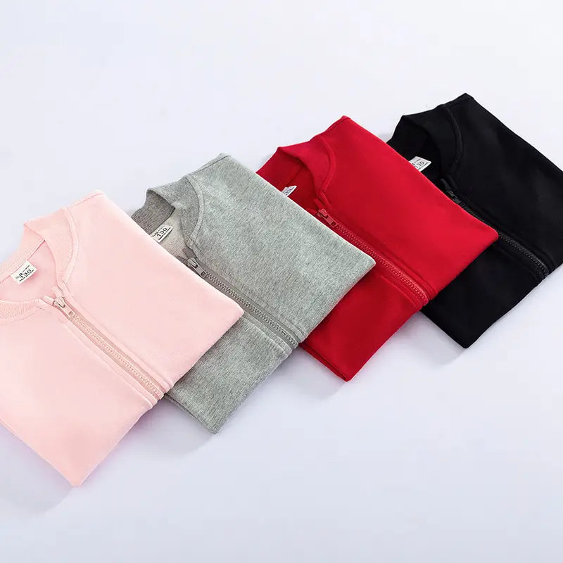 Kids Baseball Cut Zip Hoodie Jacket - 4 Colours, 150-170cm