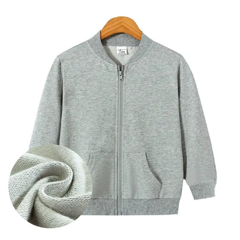 Kids Baseball Cut Zip Hoodie Jacket - 4 Colours, 150-170cm