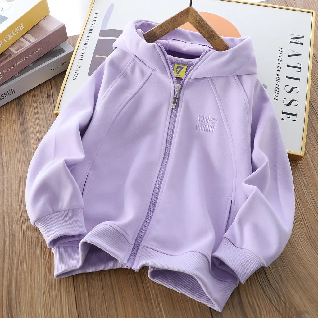 Kids Cotton Zip-Up Hoodie - 4 Colours, 120-170cm, 6-14 Years