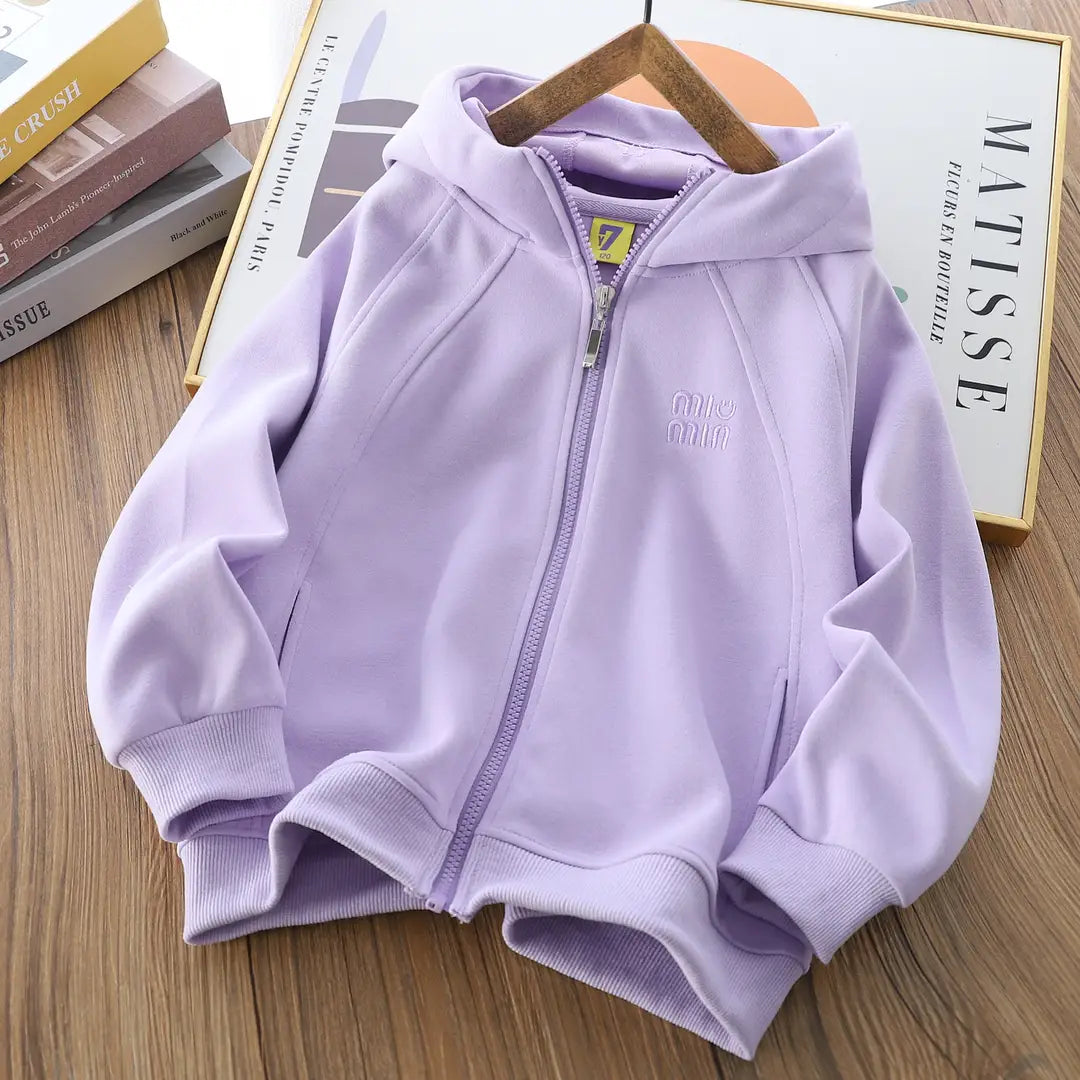 Kids Cotton Zip-Up Hoodie - 4 Colours, 120-170cm, 6-14 Years
