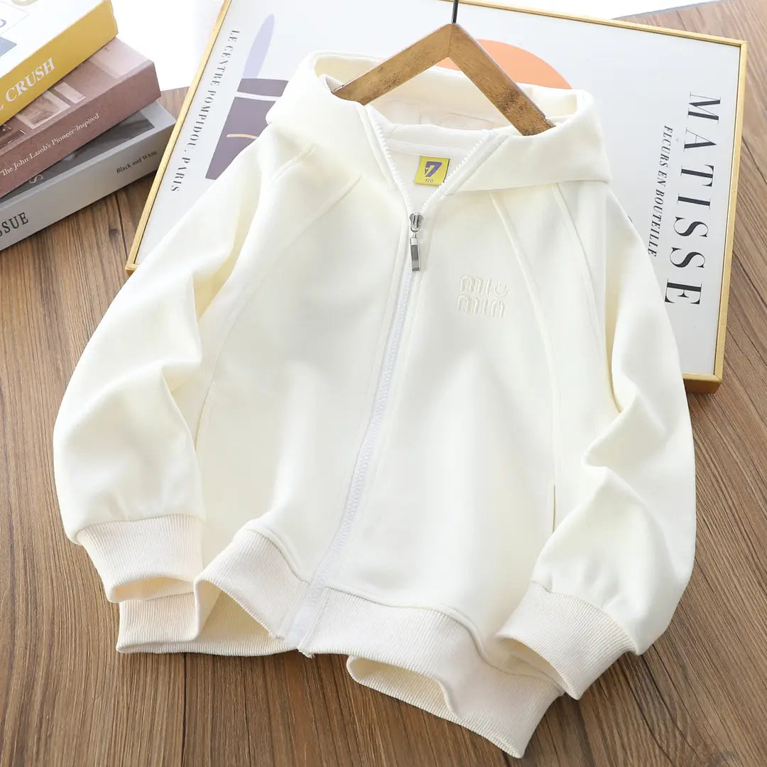 Kids Cotton Zip-Up Hoodie - 4 Colours, 120-170cm, 6-14 Years