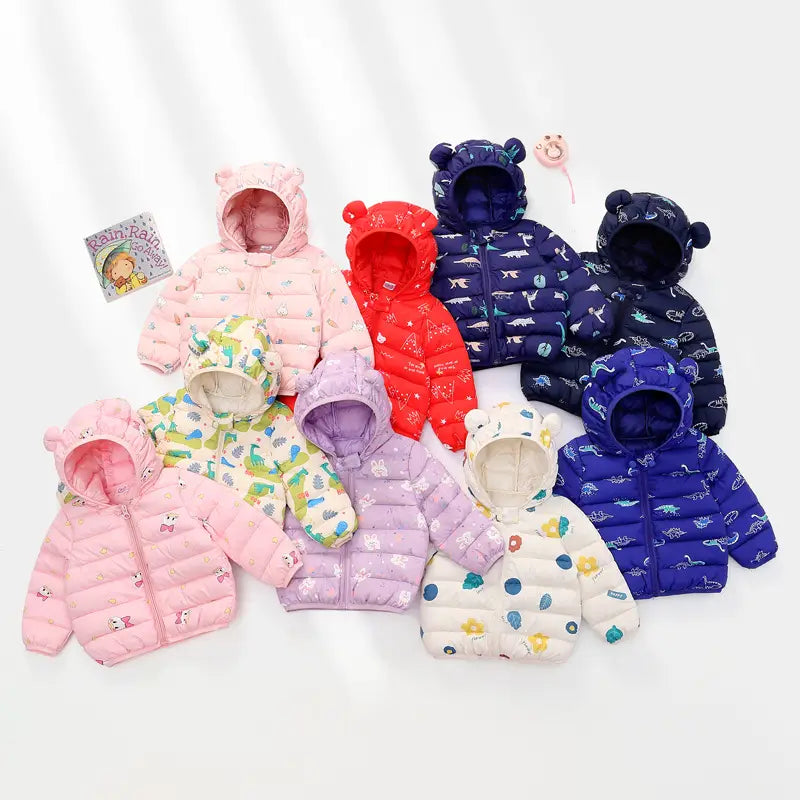 Kids Bear Print Hooded Jacket - 80 to 120cm, 1 to 5 Years