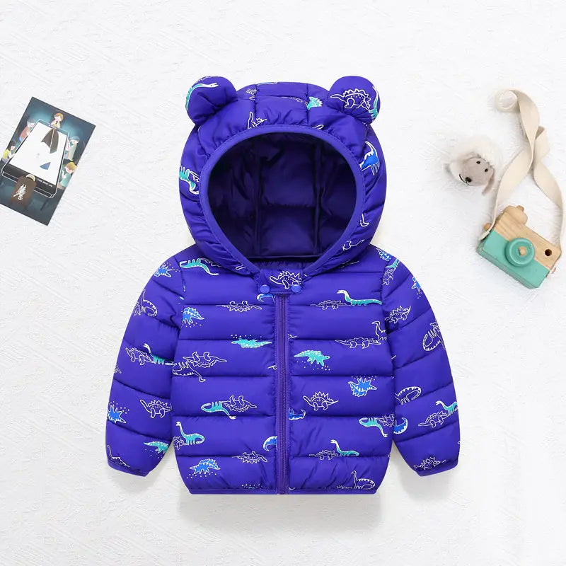 Kids Bear Print Hooded Jacket - 80 to 120cm, 1 to 5 Years