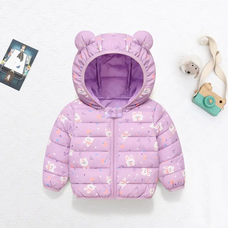 Kids Bear Print Hooded Jacket - 80 to 120cm, 1 to 5 Years