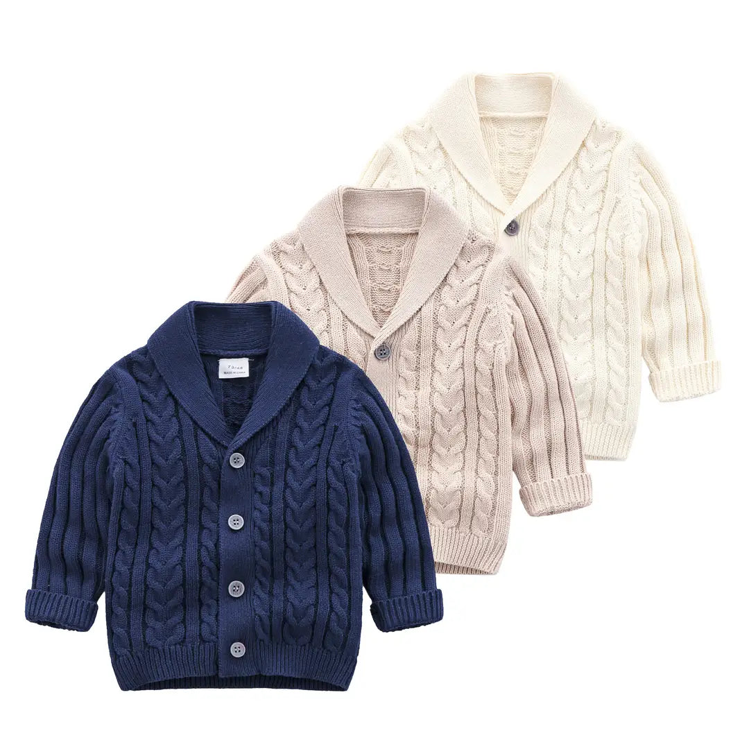 Kids Cable Knit Cardigan - 3 Colours, 66-100cm, 1-3 Years