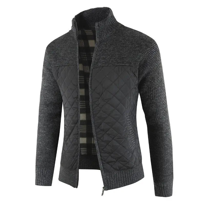 Men's Quilted Panel Knit Jacket - 4 Colours, M to 4XL