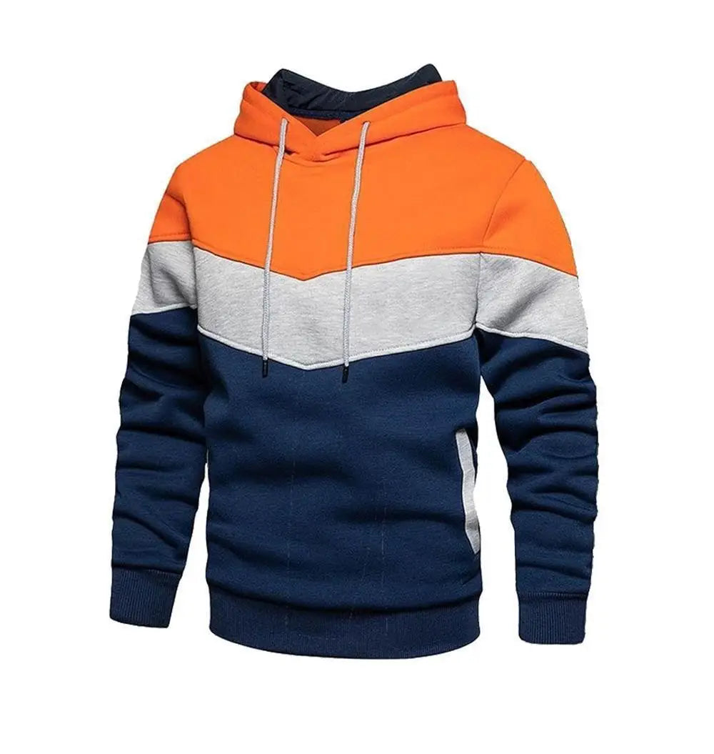 Men's Stitched Fleece Hoodie - Olive, Tan & Black Winter - view 3