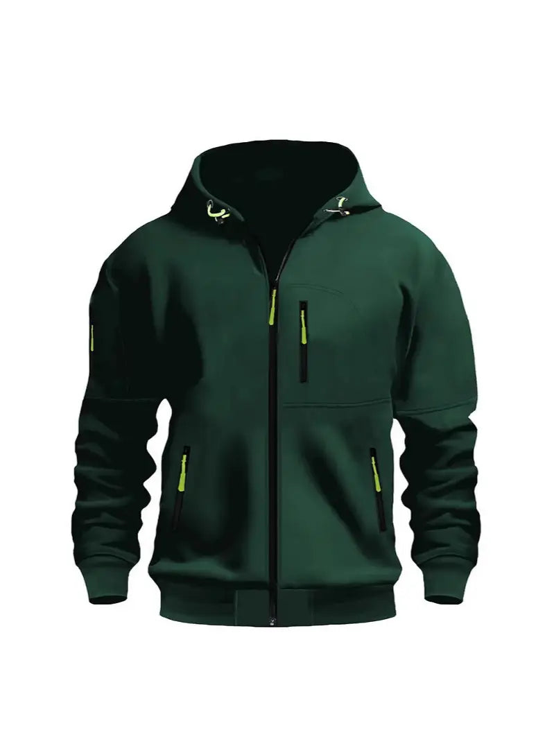 Men's Zip Hooded Jacket - Snug Fit, 4 Colours, S to 3XL