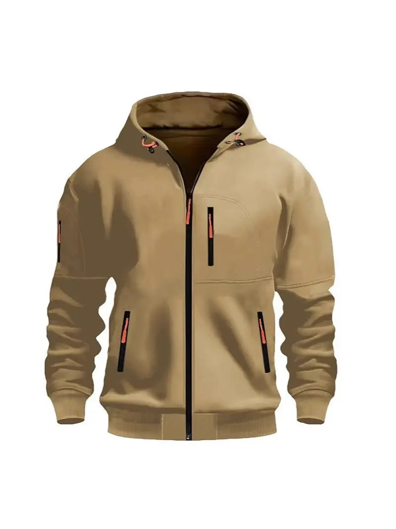 Men's Zip Hooded Jacket - Snug Fit, 4 Colours, S to 3XL
