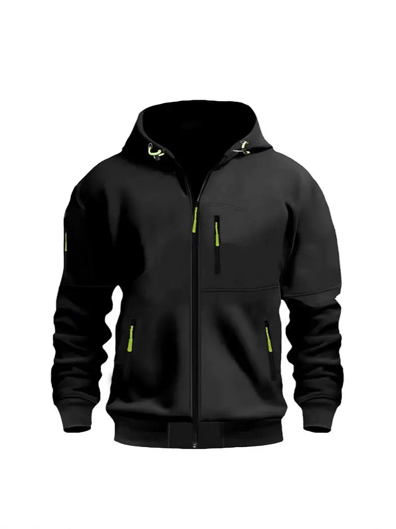 Men's Zip Hooded Jacket - Snug Fit, 4 Colours, S to 3XL