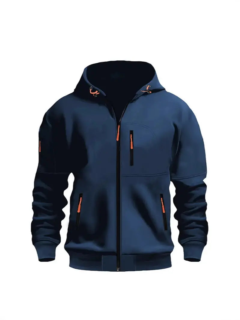 Men's Zip Hooded Jacket - Snug Fit, 4 Colours, S to 3XL