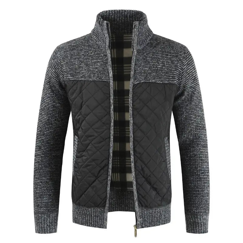 Men's Thick Quilted Knit Jacket - 4 Colours, M to 4XL