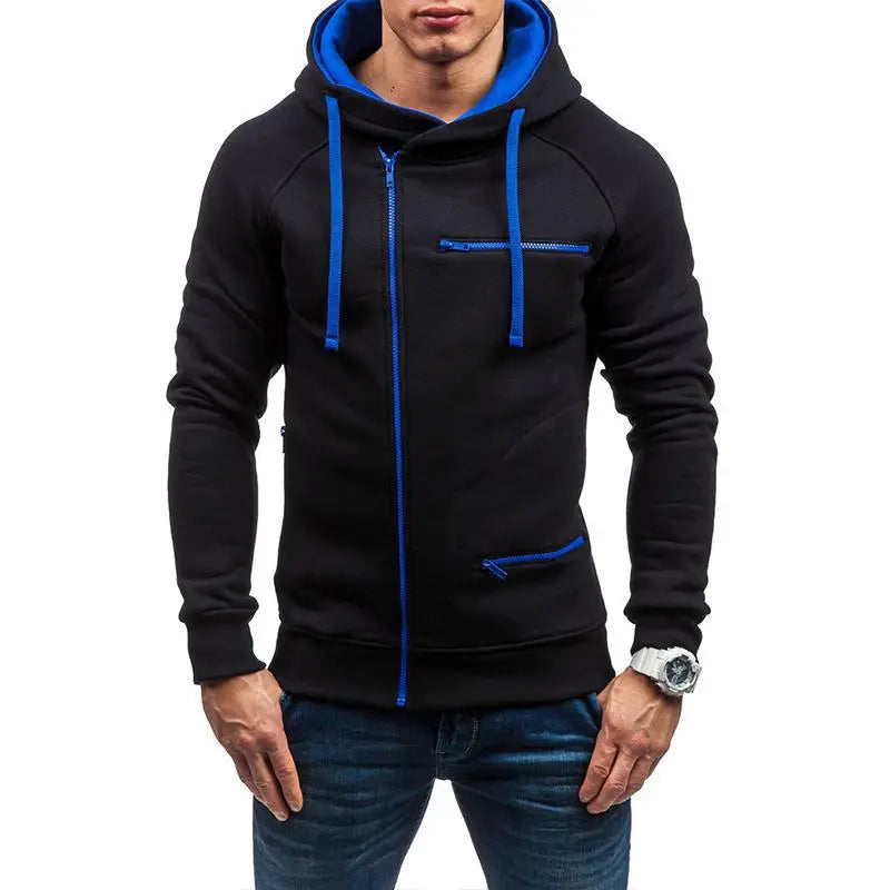 Men's Zip Fleece Hoodie - 4 Colours, Drawstring Hood, S to 3XL