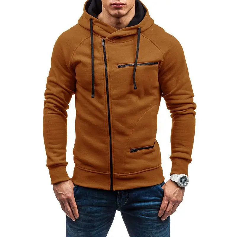 Men's Zip Fleece Hoodie - 4 Colours, Drawstring Hood, S to 3XL