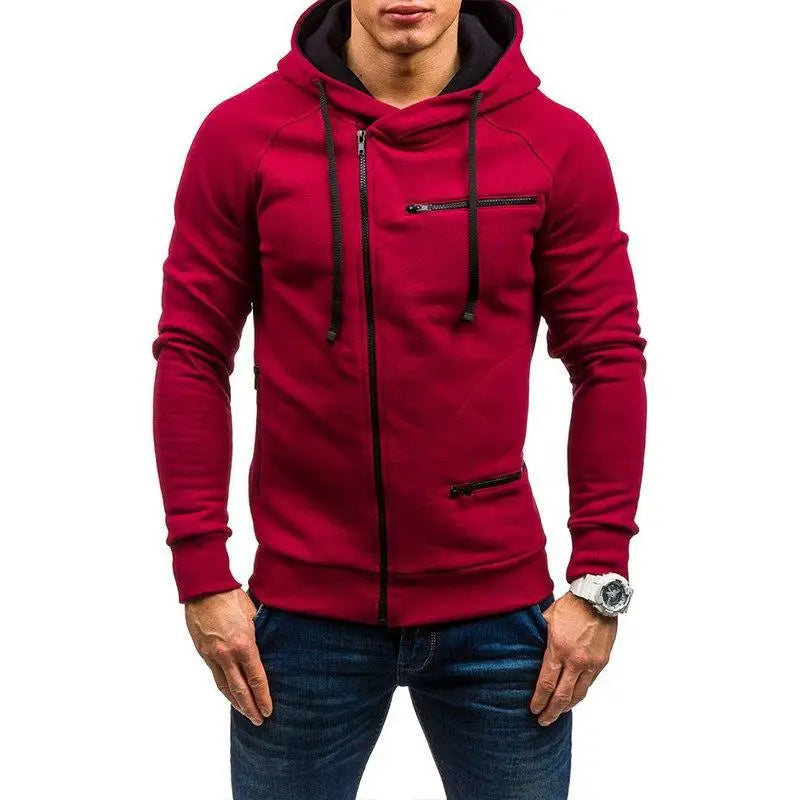 Men's Zip Fleece Hoodie - 4 Colours, Drawstring Hood, S to 3XL