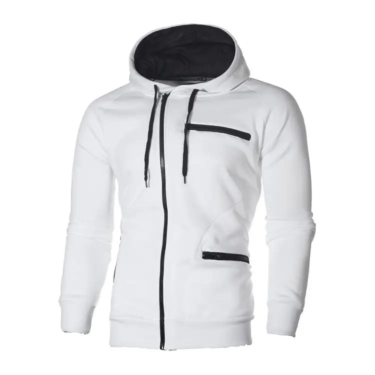 Men's Zip Fleece Hoodie - 4 Colours, Drawstring Hood, S to 3XL