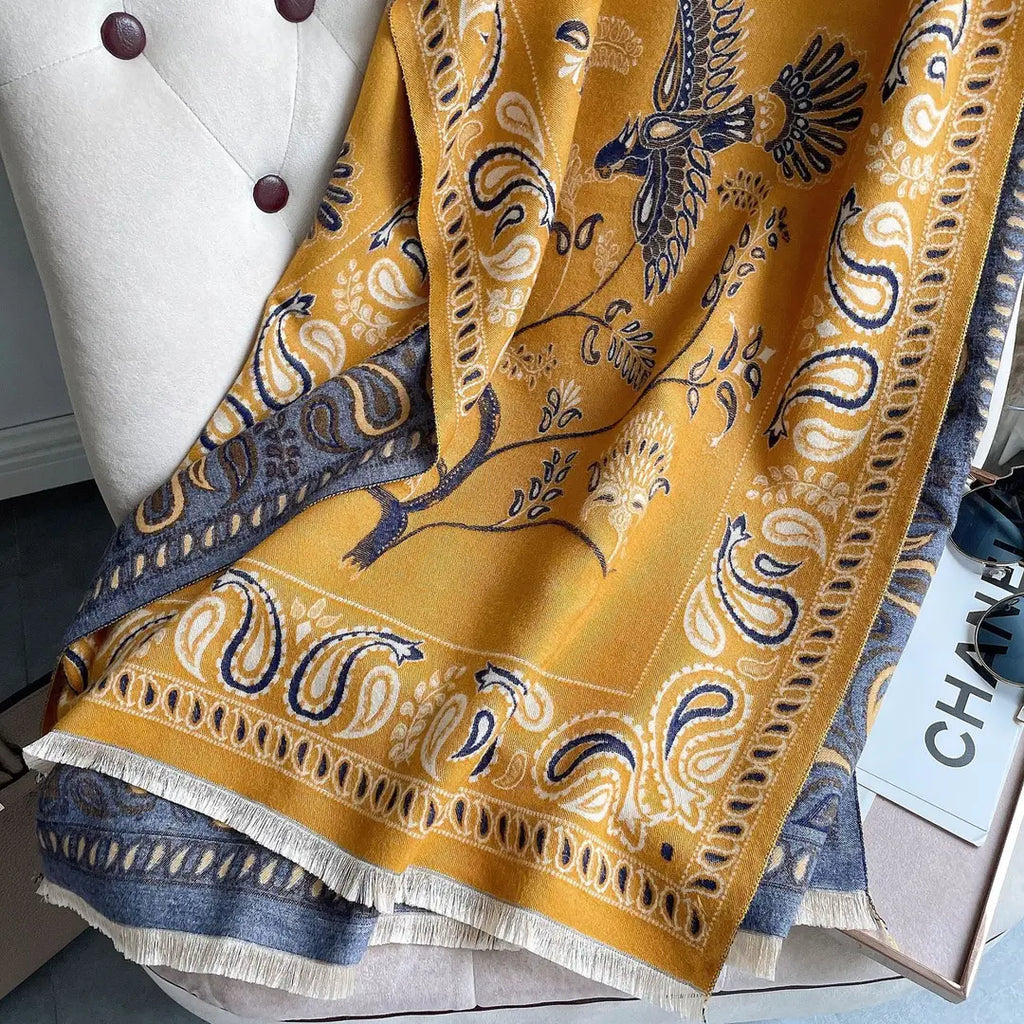 Women's Jacquard Scarf - Fringed, 180x65 cm, Many Colours