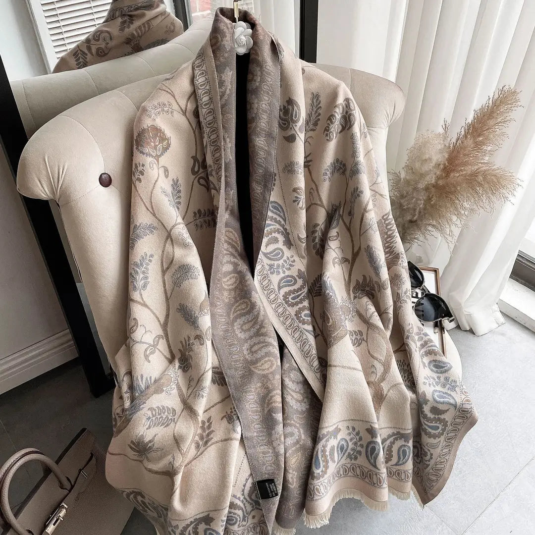 Women's Jacquard Scarf - Fringed, 180x65 cm, Many Colours