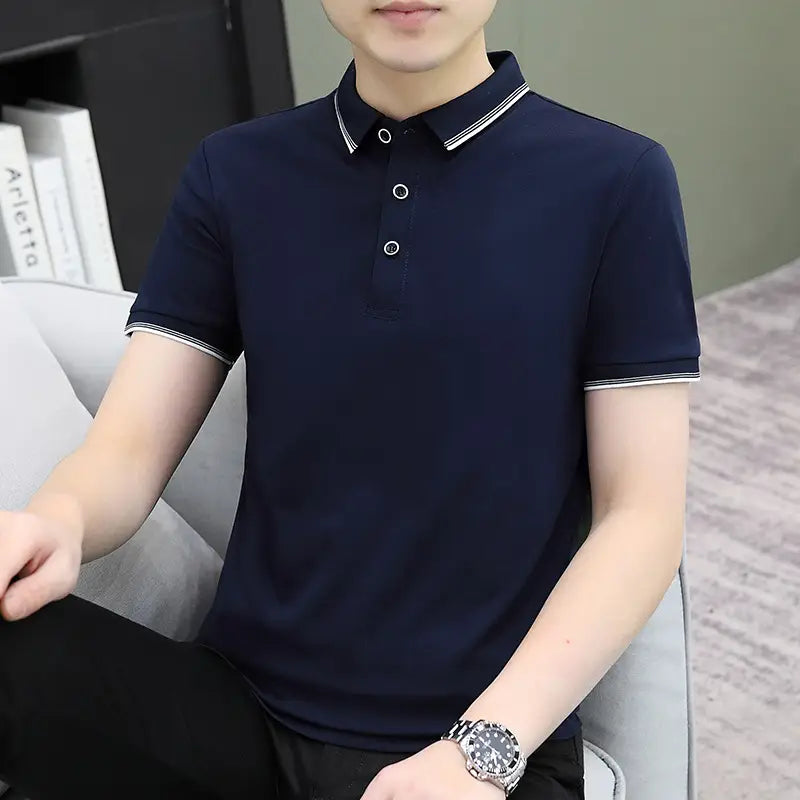 Men's Casual Polo Shirt - Grey, Summer Wear - view 4