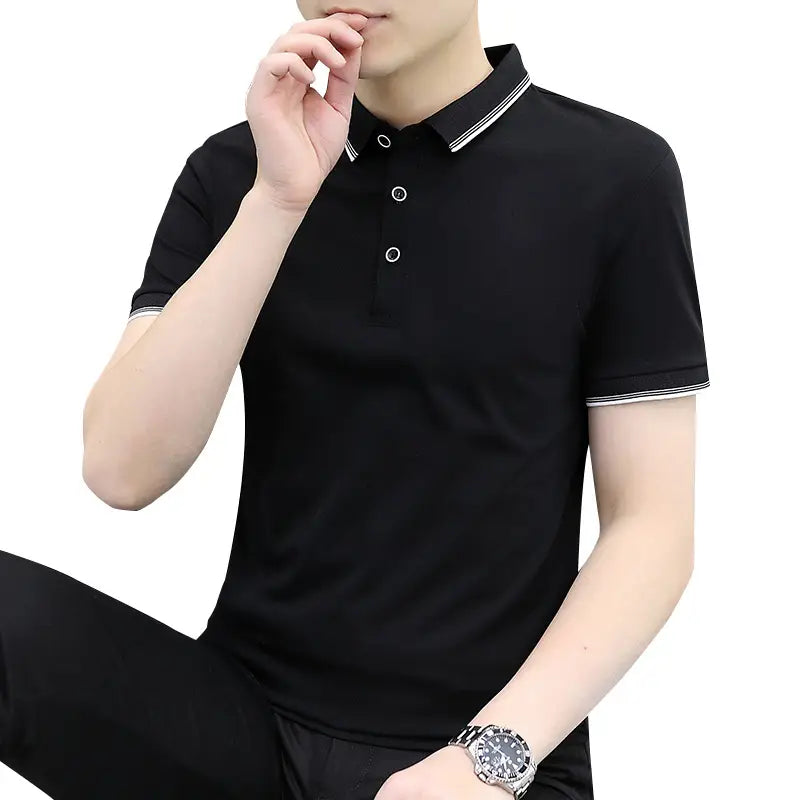 Men's Casual Polo Shirt - Grey, Summer Wear - view 5