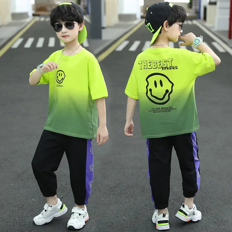 Kids 2-Piece Suit - Blue & Black, Summer Wear - view 3